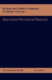 Cover of: Surface and Defect Properties of Solids (Specialist Periodical Reports) by M. W. Roberts