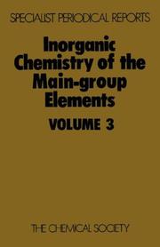 Cover of: Inorganic Chemistry of the Main-group Elements (Specialist Periodical Reports)