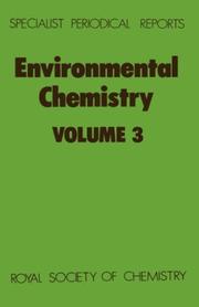 Cover of: Environmental Chemistry: A Review of the Literature Published Up to End 1982 (Specialist Periodical Reports)