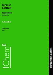 Cover of: The Green Book: Form of Contract, Reimbursable Contracts - IChemE