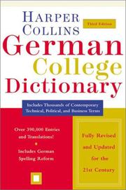 Cover of: HarperCollins German College Dictionary 3rd Edition (Harpercollins College Dictionaries)