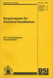 Cover of: Requirements for Electrical Installations BS 7671: 1992 (British Standard)