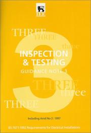 Cover of: Inspection and Testing: Guidance Note 3 (Wiring Regulations and Associated Trade Publications Series)