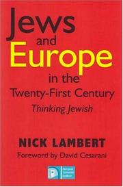 Cover of: Jews and Europe in the Twenty-First Century: Thinking Jewish (Parkes-Wiener Series on Jewish Studies)
