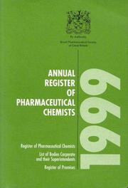 Cover of: Annual Register of Pharmaceutical Chemists, 1999