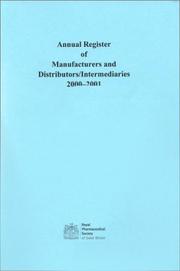 Cover of: Annual Register of Manufacturers of Medical Feedingstuffs and Zootechnical Products 2000 (ANNUAL REGISTER OF MANUFACTURERS OF MEDICATED ANIMAL FEEDINGSTUFFS)