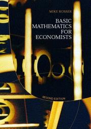 Cover of: Basic Mathematics for Economists