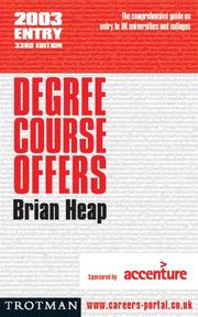 Degree Course Offers by Heap, Brian.