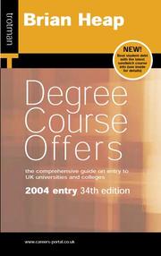 Cover of: Degree Course Offers by Heap, Brian.