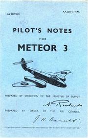 Cover of: Gloster Meteor III -Pilot's Notes