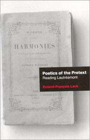 Cover of: Poetics Of The Pretext: Reading Lautreamont (Literary Theory)