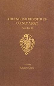 Cover of: English Register of Oseney Abbey Vols I and II