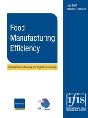 Cover of: Food Manufacturing Efficiency Volume 1, Issue 2