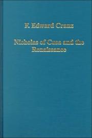 Nicholas of Cusa and the Renaissance by F. Edward Cranz