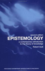 Cover of: Epistemology by Robert Audi