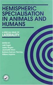 Cover of: Hemispheric Specialisation In Animals And Humans by Bullman-Fleming