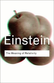 Cover of: The Meaning of Relativity (Routledge Classics) by Albert Einstein
