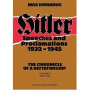 Cover of: Hitler by Adolf Hitler, Max Domarus