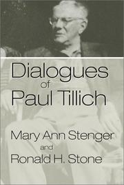 Cover of: Dialogues of Paul Tillich (Mercer Tillich Series) by Mary Ann Stenger, Ronald H. Stone