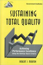 Cover of: Sustaining Total Quality by Robert J. Marton