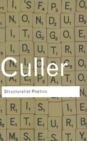 Cover of: Structuralist poetics by Jonathan D. Culler