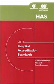 Cover of: 2003 Hospital Accreditation Standards | Joint Commission Resources