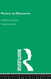 Cover of: Poetry as Discourse by Antony Easthope
