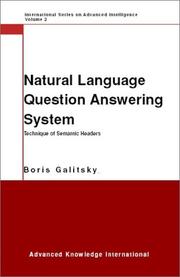 Cover of: Natural Language Question Answering system by Boris Galitsky