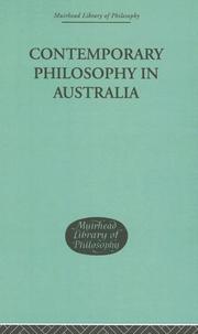 Cover of: Contemporary Philosophy in Australia (Muirhead Library of Philosophy)