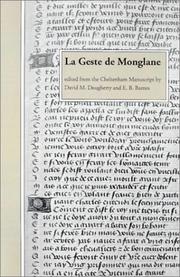 Front cover of LA Geste De Monglane by Unknown
