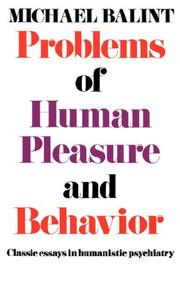 Cover of: Problems of Human Pleasure & Behavior