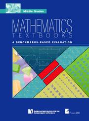 Cover of: Middle Grades Mathematics Textbooks: A Benchmarks-Based Evaluation