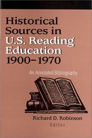 Cover of: Historical Sources in U.S. Reading Education 1900-1970: An Annotated Bibliography