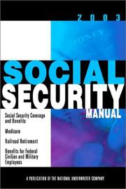 Cover of: Social Security Manual 2003 (Social Security Manual)