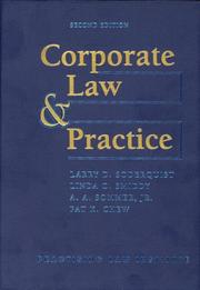 Cover of: Corporate Law & Practice (Practising Law Institute's Corporate and Securities Law Libr) (Practising Law Institute's Corporate and Securities Law Libr) by Larry D. Soderquist, Linda O. Smiddy