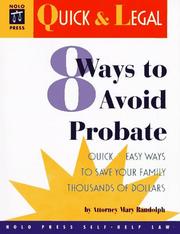 Cover of: 8 Ways to Avoid Probate by Mary Randolph