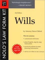Cover of: Nolo's Law Form Kit: Wills (Nolo's Law Form Kit : Wills, 2nd ed)