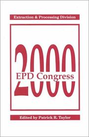 Cover of: Epd Congress 2000 by Patrick R. Taylor