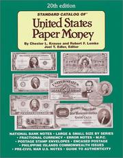 Cover of: Standard Catalog of United States Paper Money (Standard Catalog of U S Paper Money, 20th ed)