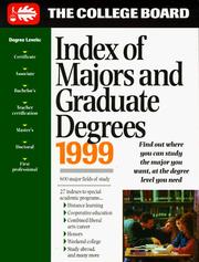 Cover of: Index of Majors and Graduate Degrees 1999 (21st ed)