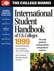 Cover of: International Student Handbook of U.S. Colleges 1999 (Serial)