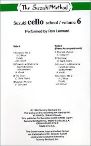 Cover of: Suzuki Cello School, Vol. 6: Performed by Ron Leonard