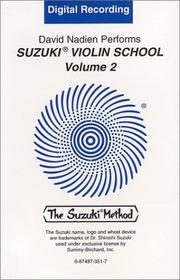 Cover of: David Nadien Performs Suzuki Violin School, Volume 2 (Suzuki Method Core Materials)