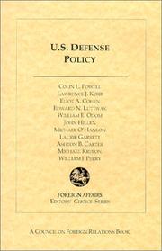 Cover of: U. S. Defense Policy (Foreign Affairs Editiors Choice Book Series)