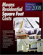 Cover of: Residential Square Foot Costs 2008: Contractor's Pricing Guide (Means Residential Square Foot Costs)