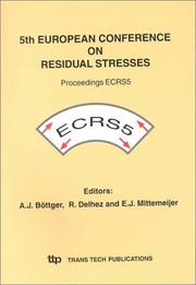 Cover of: Ecrs 5 by European Conference on Residual Stresses (5th 1999 Delft-Noordwijkerhout, Netherlands)