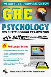 Cover of: The Best Test Preparation for the GRE Psychology with Disks (TESTware)