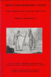 Cover of: Tipai Ethnographic Notes by William D., Jr. Hohenthal
