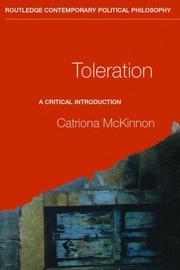 Cover of: Toleration by Catriona McKinnon