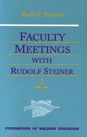 Cover of: Faculty meetings with Rudolf Steiner by Rudolf Steiner